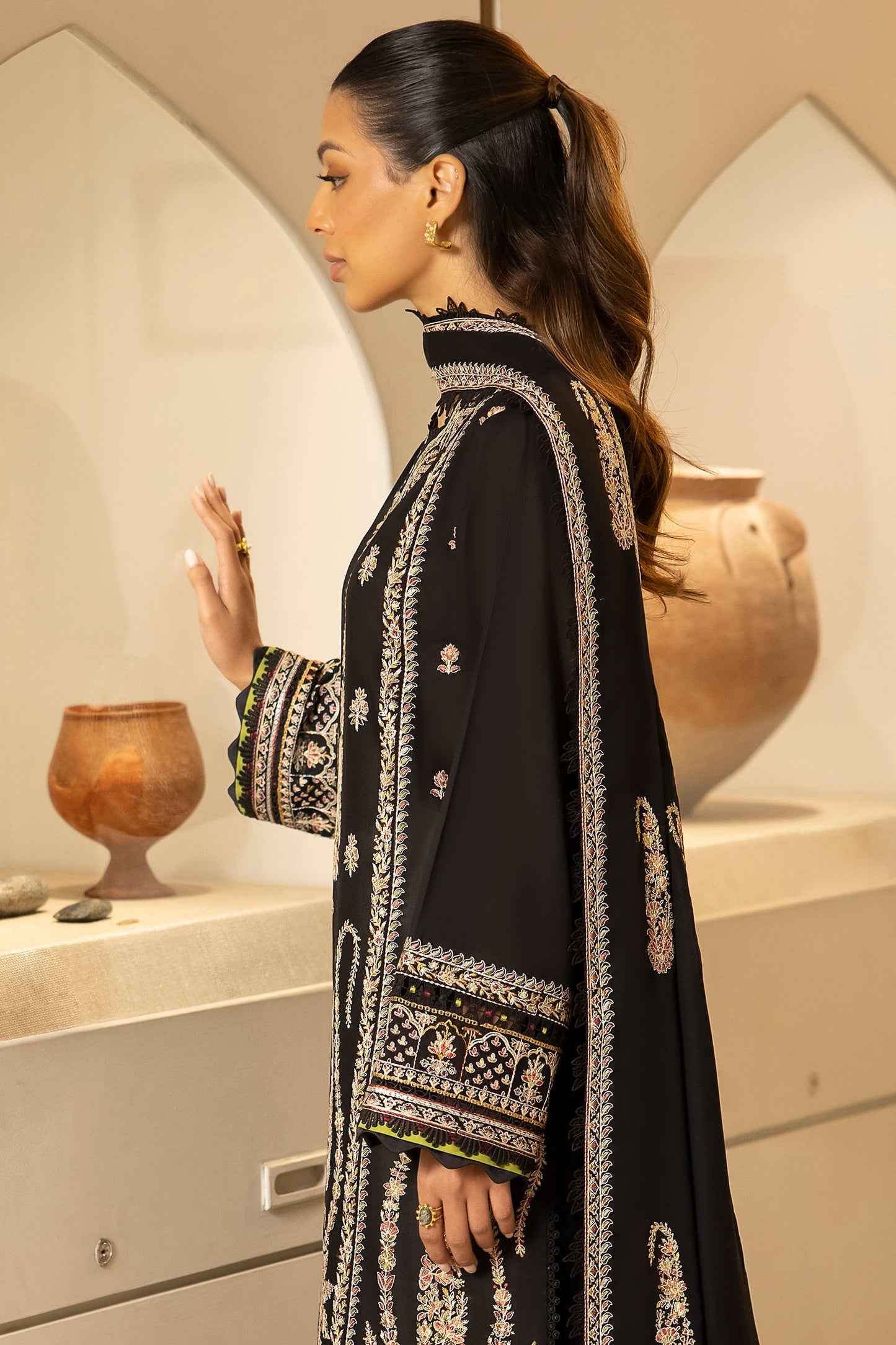 ZAHA - 3PC LAWN EMBROIDERED SHIRT WITH DIAMOND PRINTED DUPATTA AND TROUSER - HZG1708