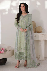 QALAMKAR - 3PC LAWN EMBROIDERED SHIRT WITH CHIFFON PRINTED DUPATTA AND TROUSER - HZG2806