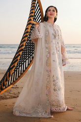 QALAMKAR - 3PC LAWN EMBROIDERED SHIRT WITH KHADDI NET EMBROIDERED DUPATTA AND TROUSER - HZG2885