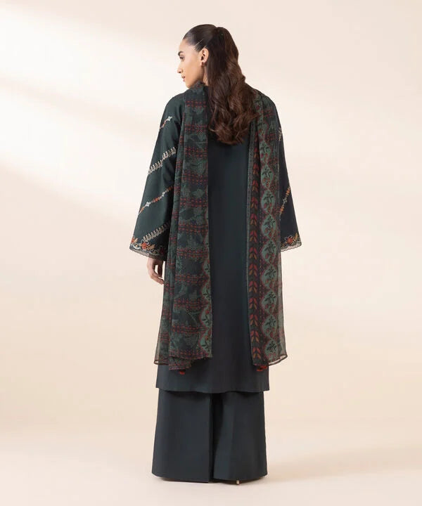 SAPPHIRE - 3PC LAWN EMBROIDERED SHIRT WITH MANAAR PRINTED DUPATTA AND TROUSER - HZG2182