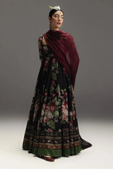 ZARA SHAHJAHAN - 3PC LAWN PRINTED FROCK WITH SILK PRINTED DUPATTA AND TROUSER - HZG2936