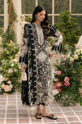 BIN ILYAAS - 3PC LAWN EMBROIDERED SHIRT WITH KHADDI NET EMBROIDERED DUPATTA AND TROUSER - HZG2813