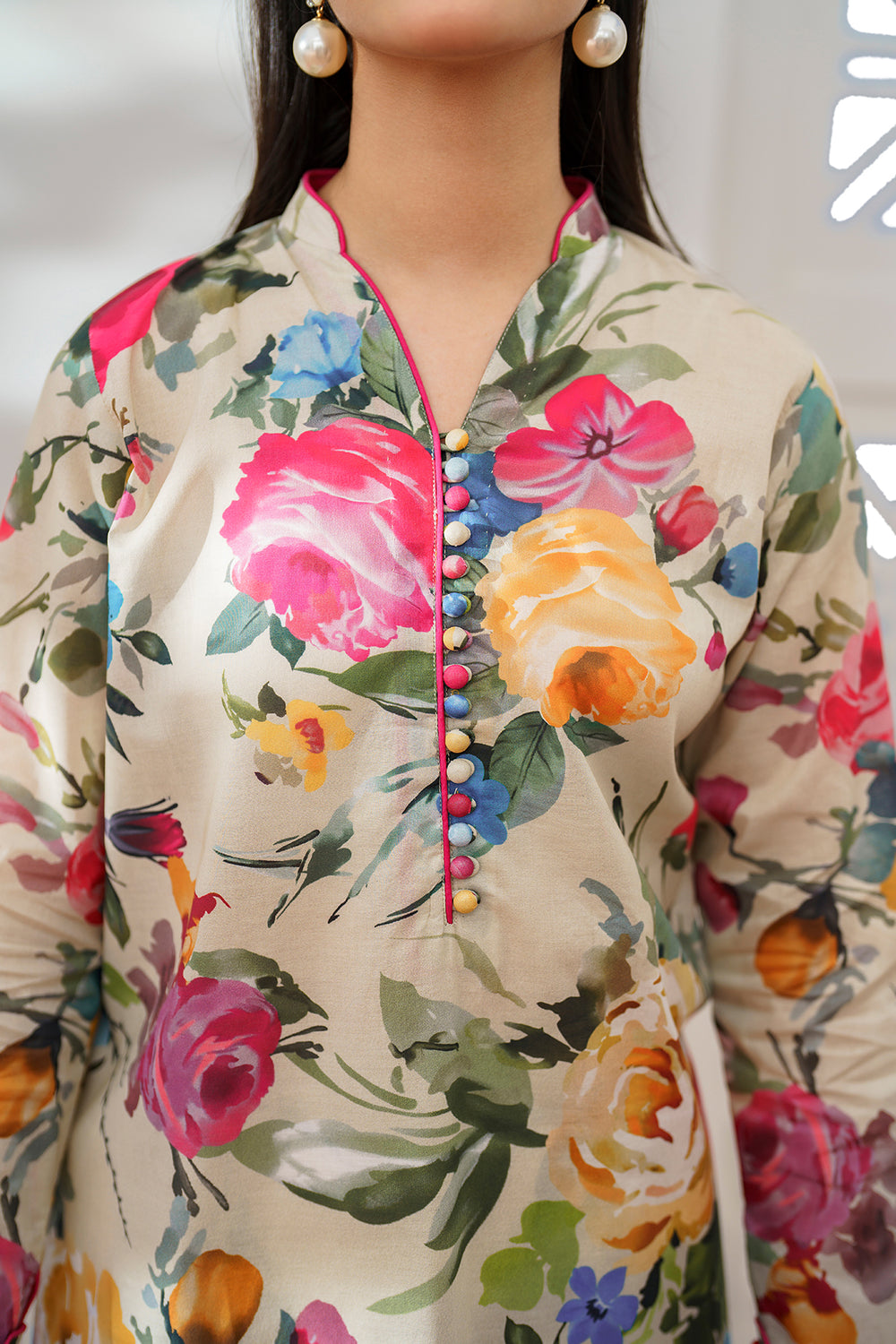 BAROQUE - 3PC KARANDI PRINTED SHIRT WITH KARANDI PRINTED DUAPTTA AND TROUSER - HZG1902