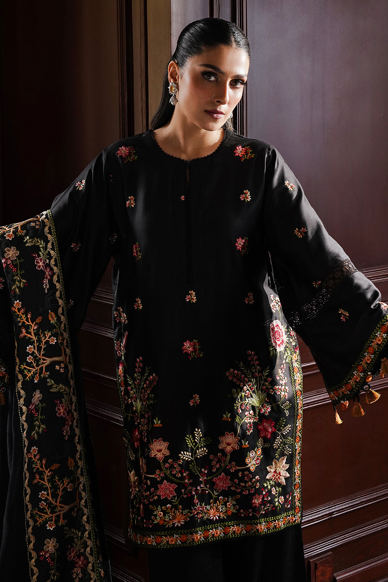 CROSS STITCH - 3PC DHANAK EMBROIDERED SHIRT WITH DHANAK EMBROIDERED SHAWL AND TROUSER - HZG1804