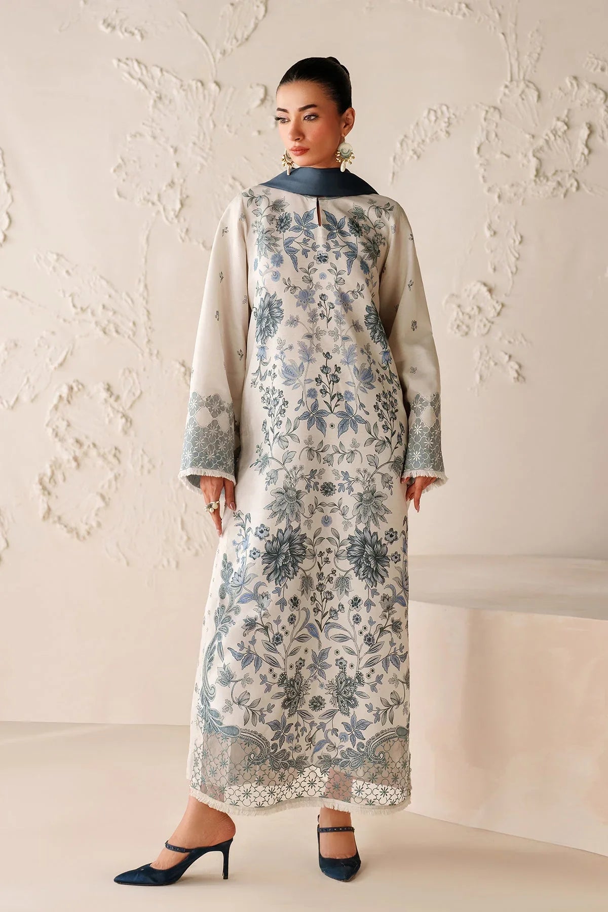 BAROQUE - 3PC VISCOSE PRINTED SHIRT WITH VISCOSE PRINTED DUPATTA AND TROUSER - HZU2518