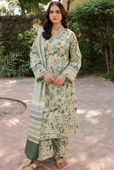 BAROQUE - 3PC KHADDAR PRINTED SHIRT WITH KHADDAR PRINTED DUPATTA AND TROUSER - HZU2559