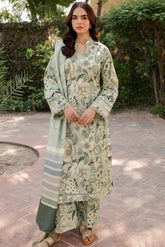 BAROQUE - 3PC KHADDAR PRINTED SHIRT WITH KHADDAR PRINTED DUPATTA AND TROUSER - HZU2559