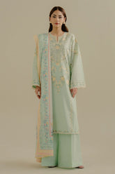 ZARA SHAH JAHAN - 3PC LAWN EMBROIDERED SHIRT WITH CHIFFON PRINTED DUPATTA AND TROUSER - HZG2294