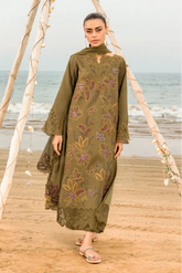 RANG RASIYA - 3PC LAWN EMBROIDERED SHIRT WITH CHIFFON EMBROIDERED DUPATTA AND TROUSER - HZG2633