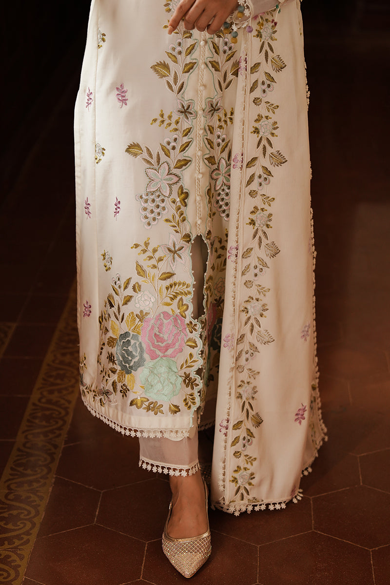 CROSS STITCH - 3PC DHANAK EMBROIDERED SHIRT WITH DHANAK EMBROIDERED SHAWL AND TROUSER - HZG1914