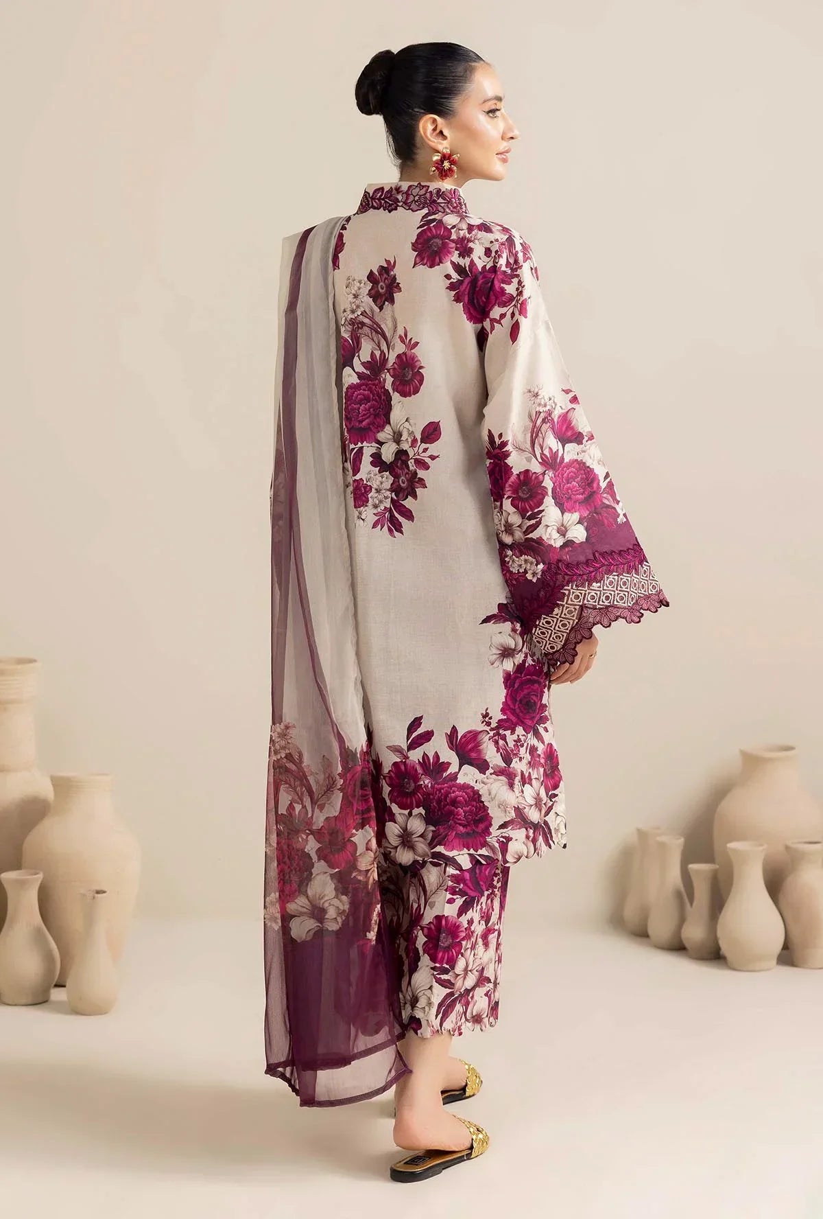 ADAN LIBAAS - 3PC KHADDAR PRINTED SHIRT WITH KHADDAR PRINTED DUAPTTA AND TROUSER - HZG1944