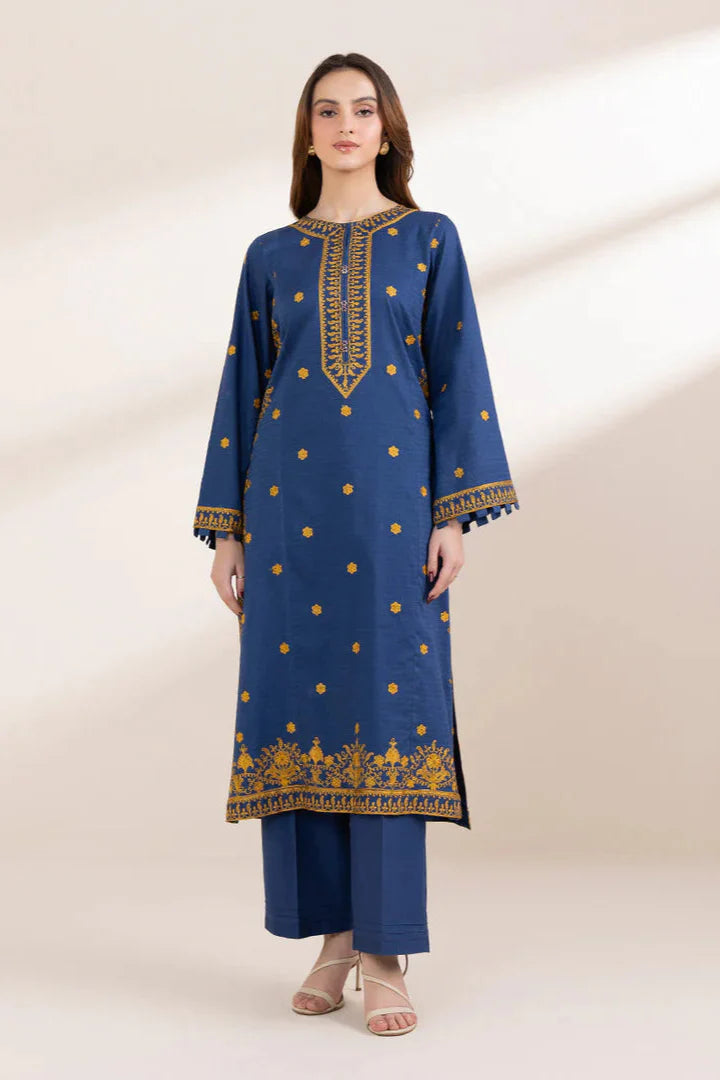 SAPPHIRE - 3PC LAWN EMBROIDERED SHIRT WITH COTTON NET DUPATTA AND TROUSER - HZG2272