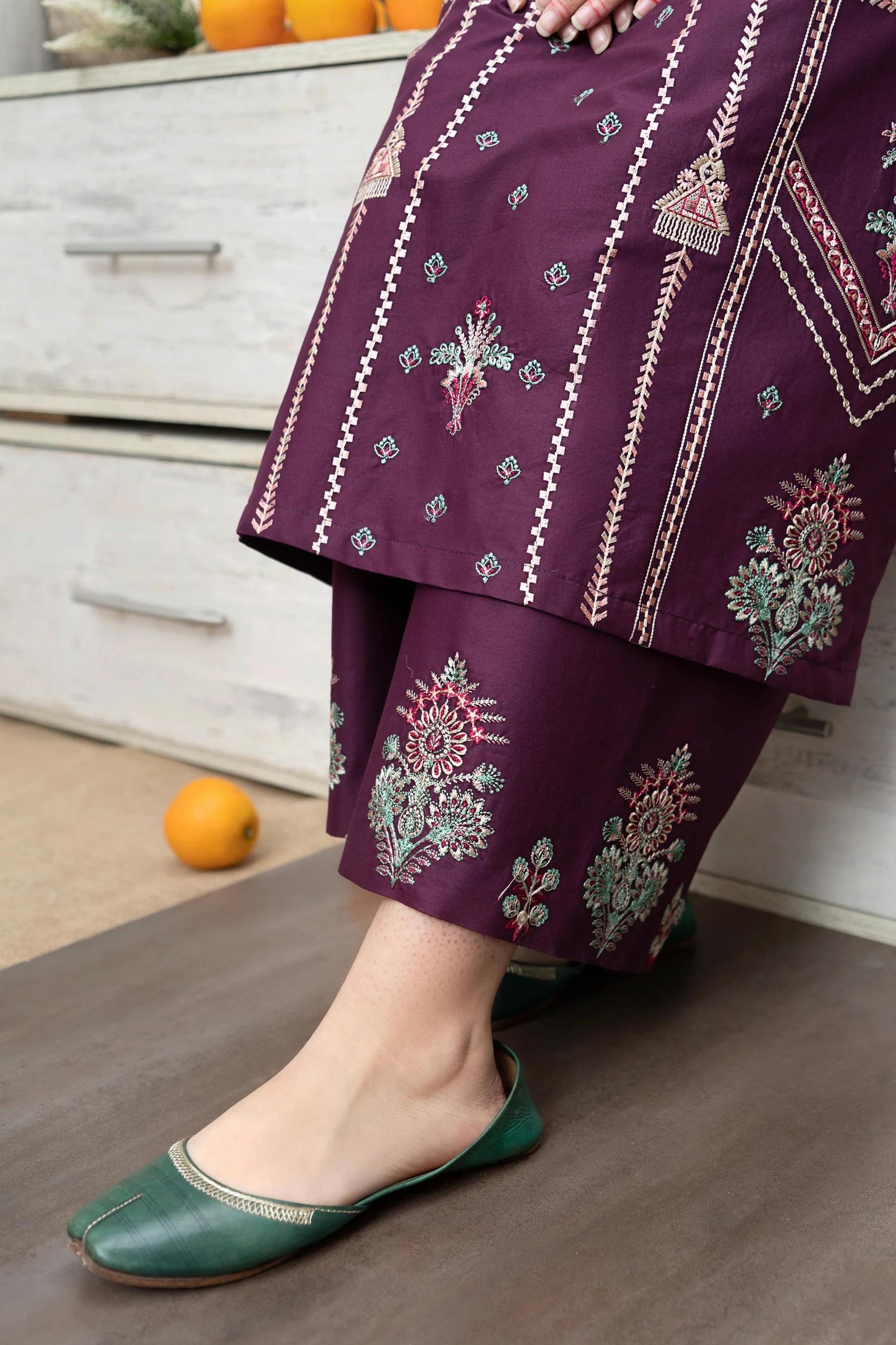 URGE - 3PC LAWN EMBROIDERED SHIRT WITH MANNAR PRINTED DUPATTA AND EMBROIDERED TROUSER - HZG1598
