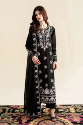 ZAIB - 3PC LAWN EMBROIDERED SHIRT WITH KHADDI NET EMBROIDERED DUPATTA AND TROUSER - HZG3054