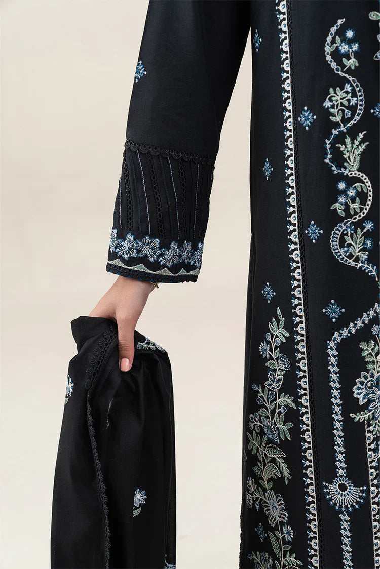 BATIK - 3PC KARANDI EMBROIDERED SHIRT WITH KHADI NET EMBROIDERED DUPATTA AND TROUSER - HZU2433