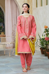 ZARA SHAH JAHAN - 3PC LAWN EMBROIDERED SHIRT WITH CHIFFON PRINTED DUPATTA AND TROUSER - HZG1570