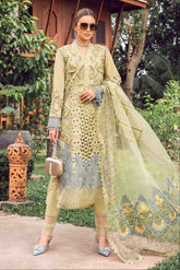 MARIA B - 3PC LAWN EMBROIDERED SHIRT WITH CHIFFON PRINTED EMBROIDERED DUPATTA AND TROUSER - HZG2644