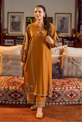 URGE - 2PC DHANAK EMBROIDERED SHIRT AND EMBROIDERED TROUSER - HZU2562