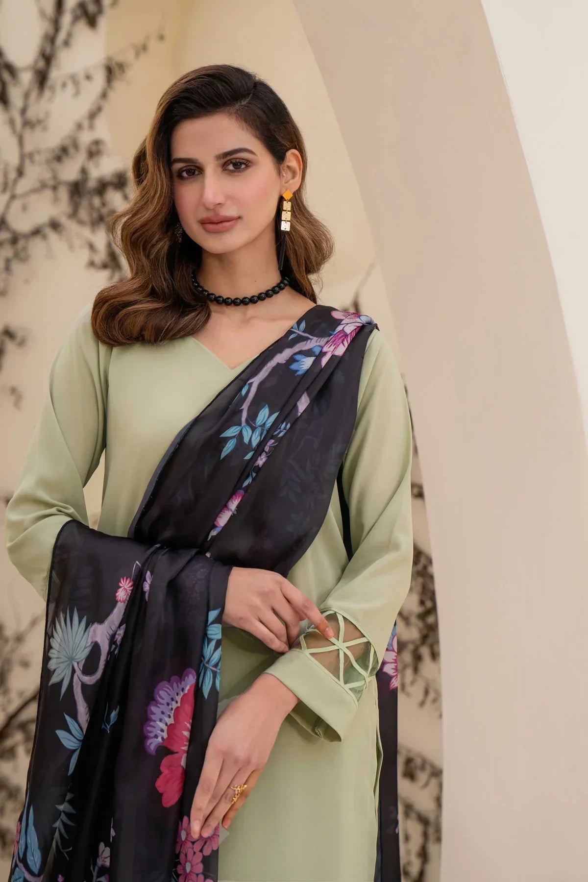 NATASHA KAMAL - 3PC LAWN SHIRT WITH CHIFFON SILK PRINTED DUPATTA AND TROUSER - HZG1574