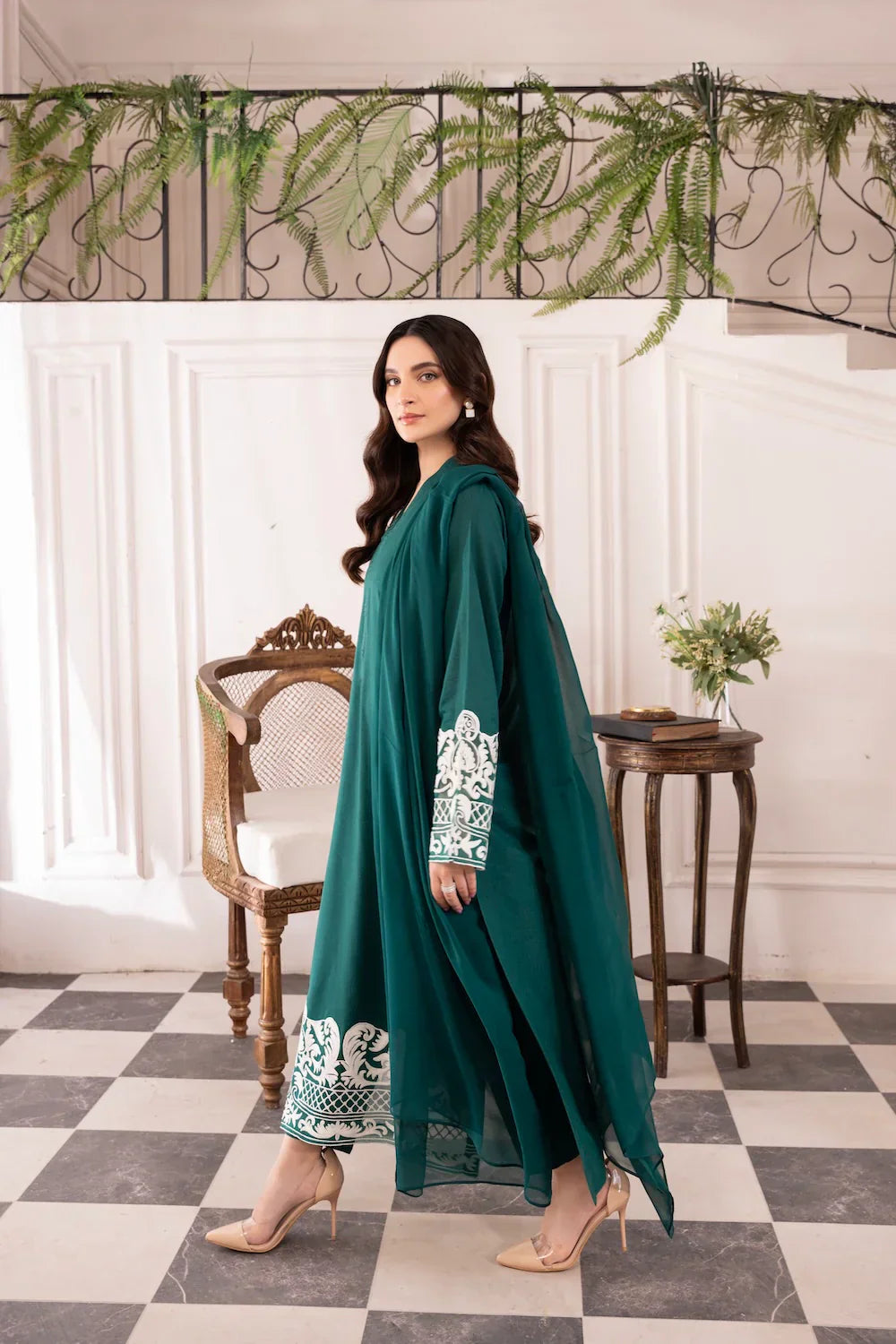 BATIK - 3PC LAWN EMBROIDERED SHIRT WITH CHIFFON DUPATTA AND TROUSER - HZG2079