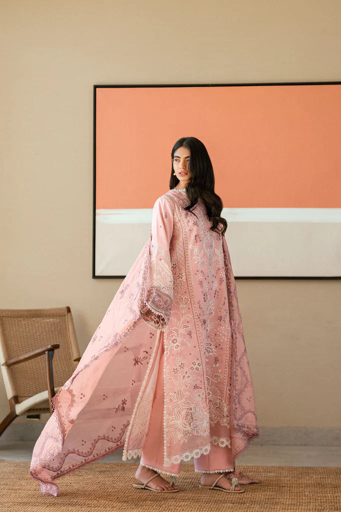 FLORENT - 3PC LAWN EMBROIDERED SHIRT WITH COTTON NET EMBROIDERED DUPATTA AND TROUSER - HZG2295