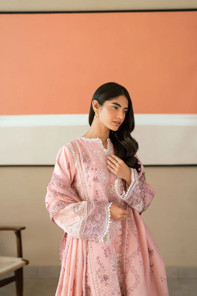 FLORENT - 3PC LAWN EMBROIDERED SHIRT WITH COTTON NET EMBROIDERED DUPATTA AND TROUSER - HZG2295