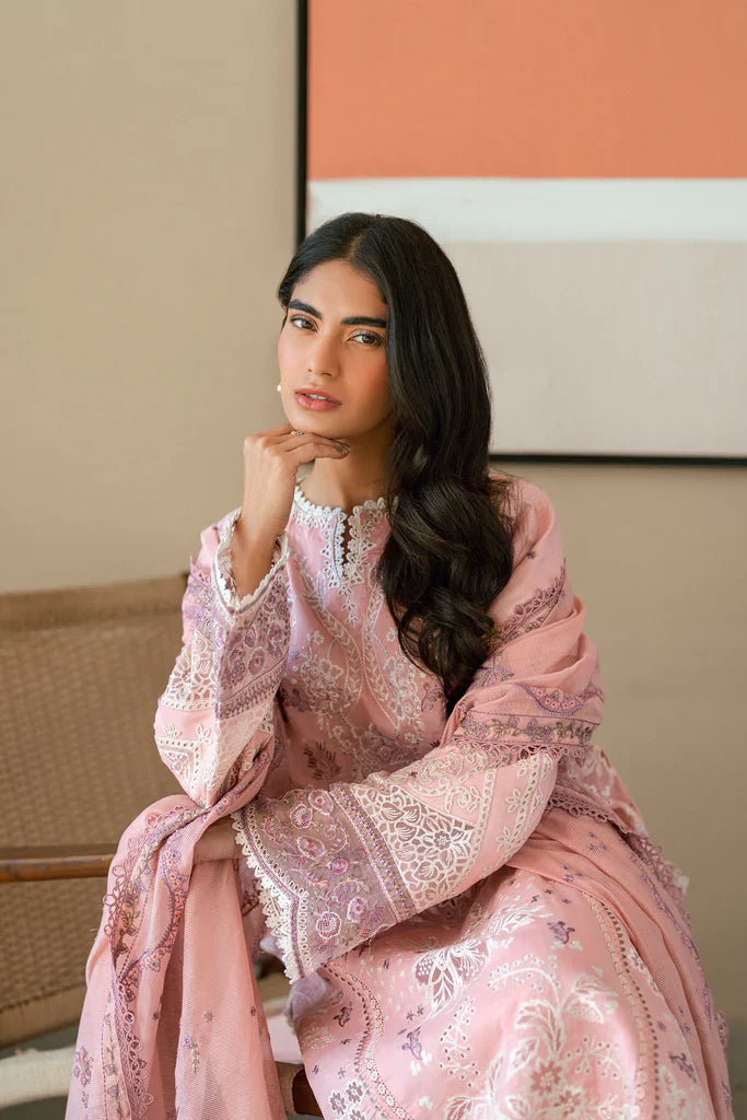 FLORENT - 3PC LAWN EMBROIDERED SHIRT WITH COTTON NET EMBROIDERED DUPATTA AND TROUSER - HZG2295