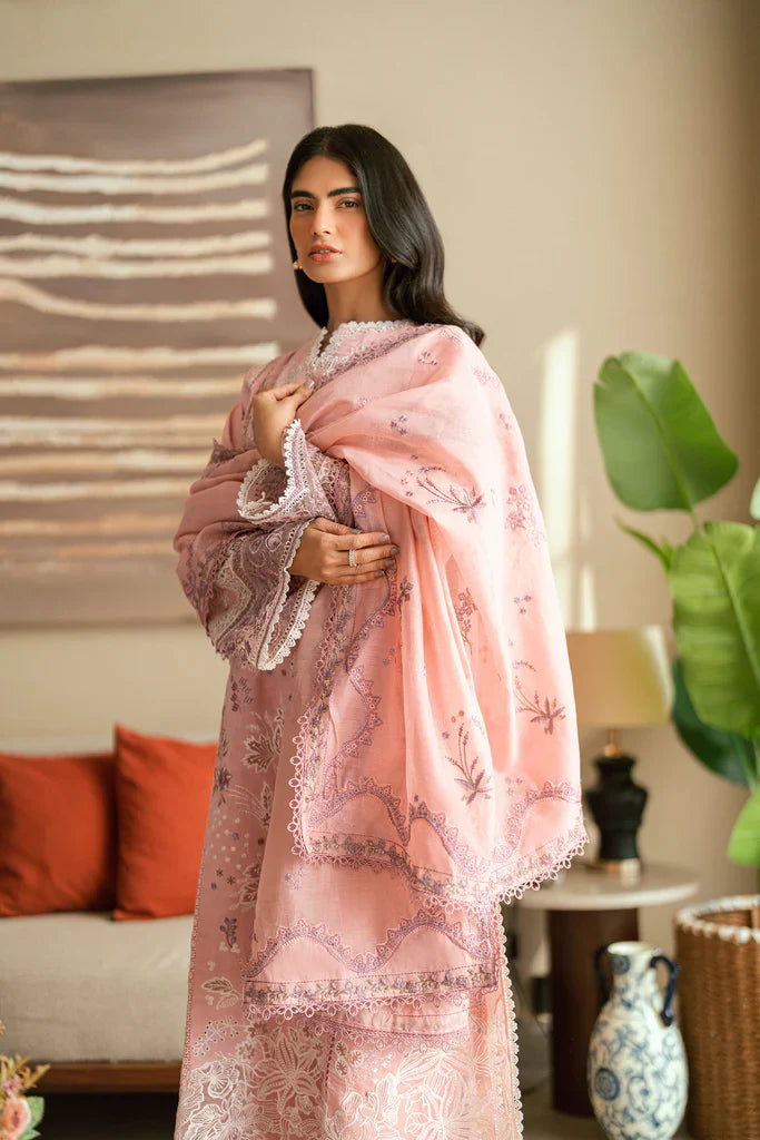 FLORENT - 3PC LAWN EMBROIDERED SHIRT WITH COTTON NET EMBROIDERED DUPATTA AND TROUSER - HZG2295