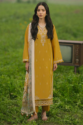 IZEL - 3PC LAWN EMBROIDERED SHIRT WITH MANAAR PRINTED DUPATTA AND TROUSER - HZG2169