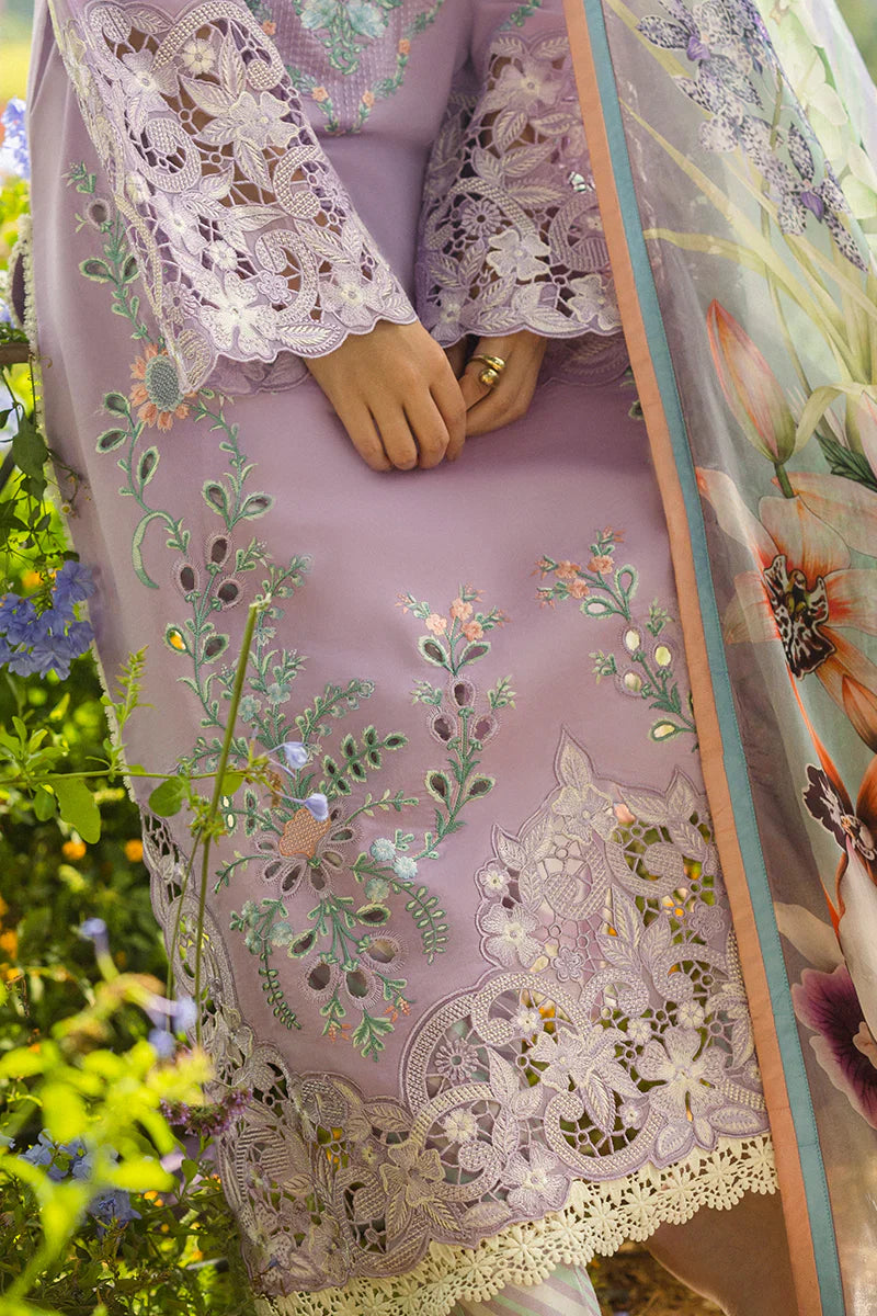 MUSHQ - 3PC LAWN EMBROIDERED SHIRT WITH SILK PRINTED DUPATTA AND TROUSER - HZG2197