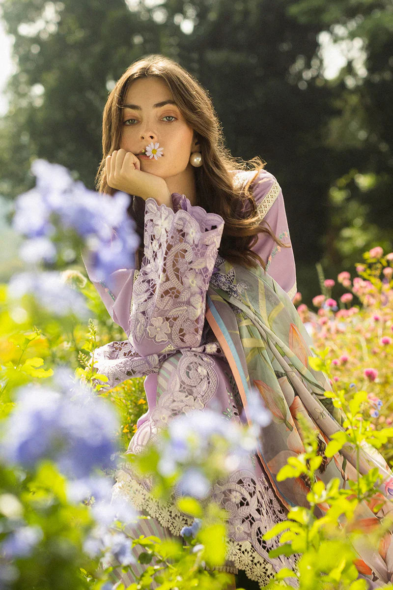 MUSHQ - 3PC LAWN EMBROIDERED SHIRT WITH SILK PRINTED DUPATTA AND TROUSER - HZG2197
