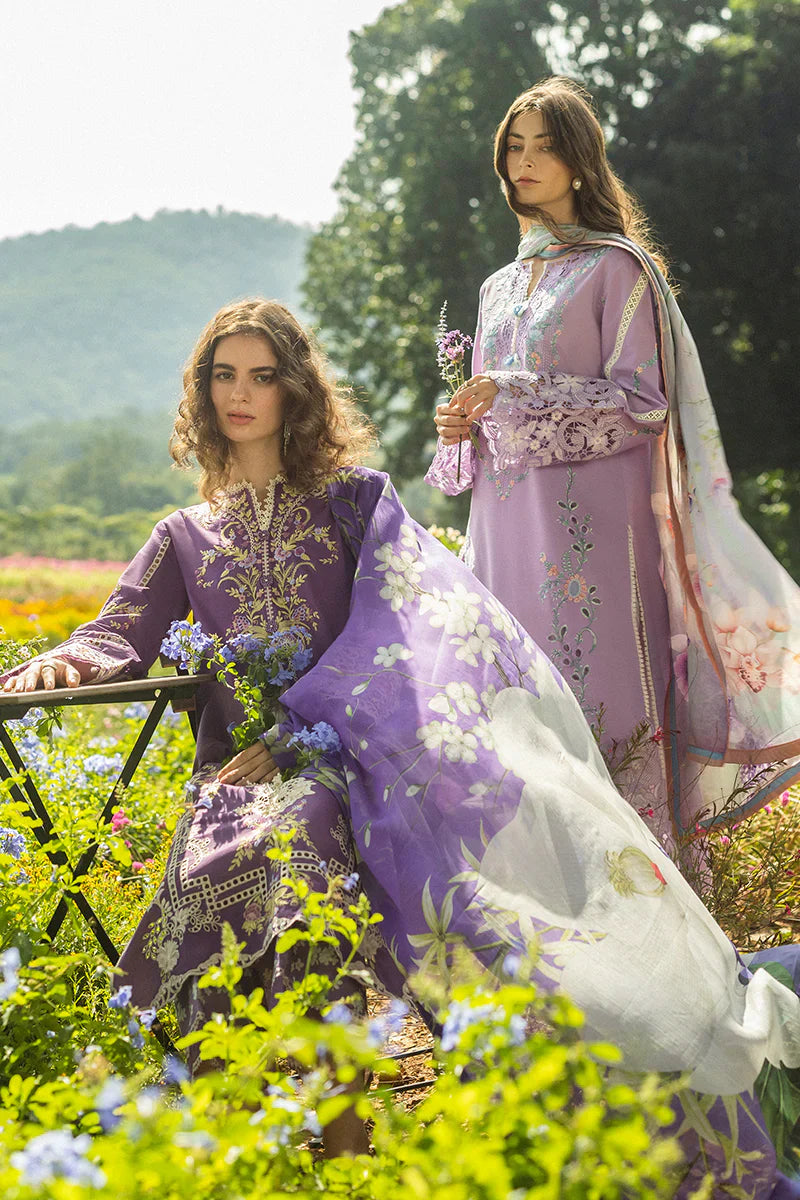 MUSHQ - 3PC LAWN EMBROIDERED SHIRT WITH SILK PRINTED DUPATTA AND TROUSER - HZG2197