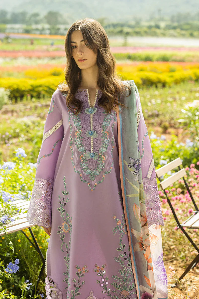 MUSHQ - 3PC LAWN EMBROIDERED SHIRT WITH SILK PRINTED DUPATTA AND TROUSER - HZG2197