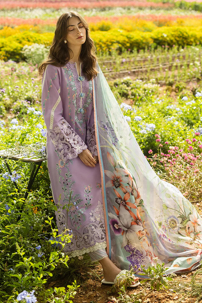 MUSHQ - 3PC LAWN EMBROIDERED SHIRT WITH SILK PRINTED DUPATTA AND TROUSER - HZG2197
