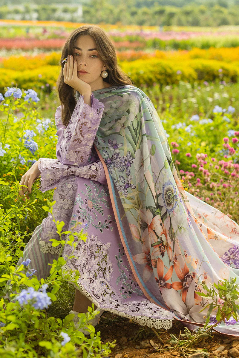 MUSHQ - 3PC LAWN EMBROIDERED SHIRT WITH SILK PRINTED DUPATTA AND TROUSER - HZG2197