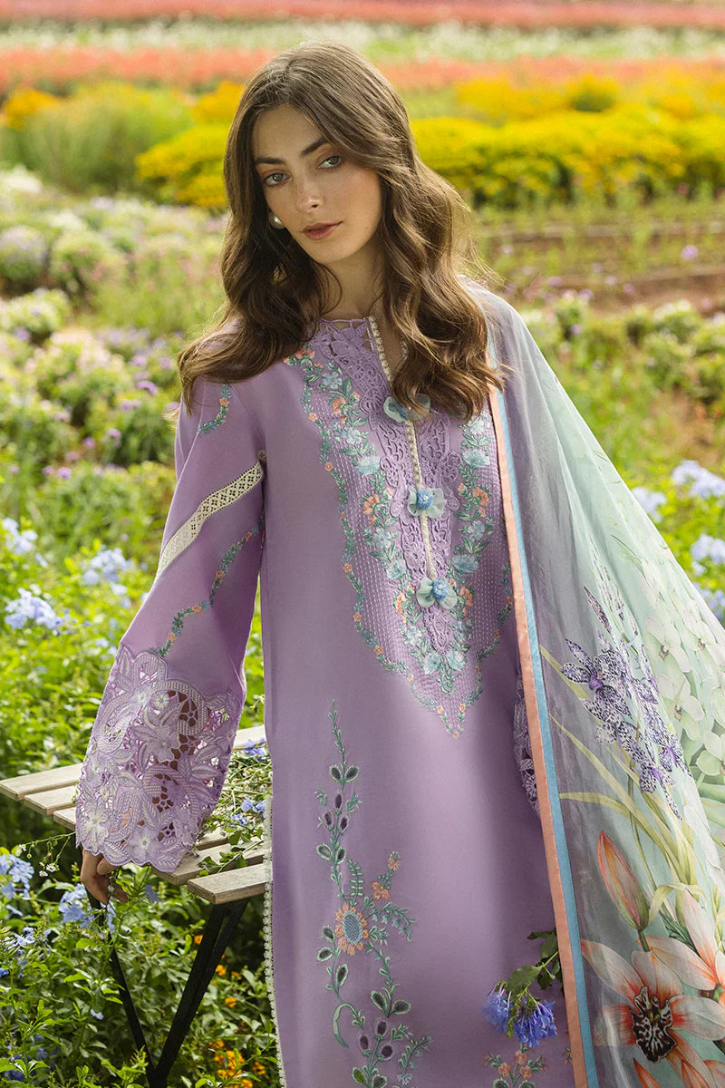 MUSHQ - 3PC LAWN EMBROIDERED SHIRT WITH SILK PRINTED DUPATTA AND TROUSER - HZG2197