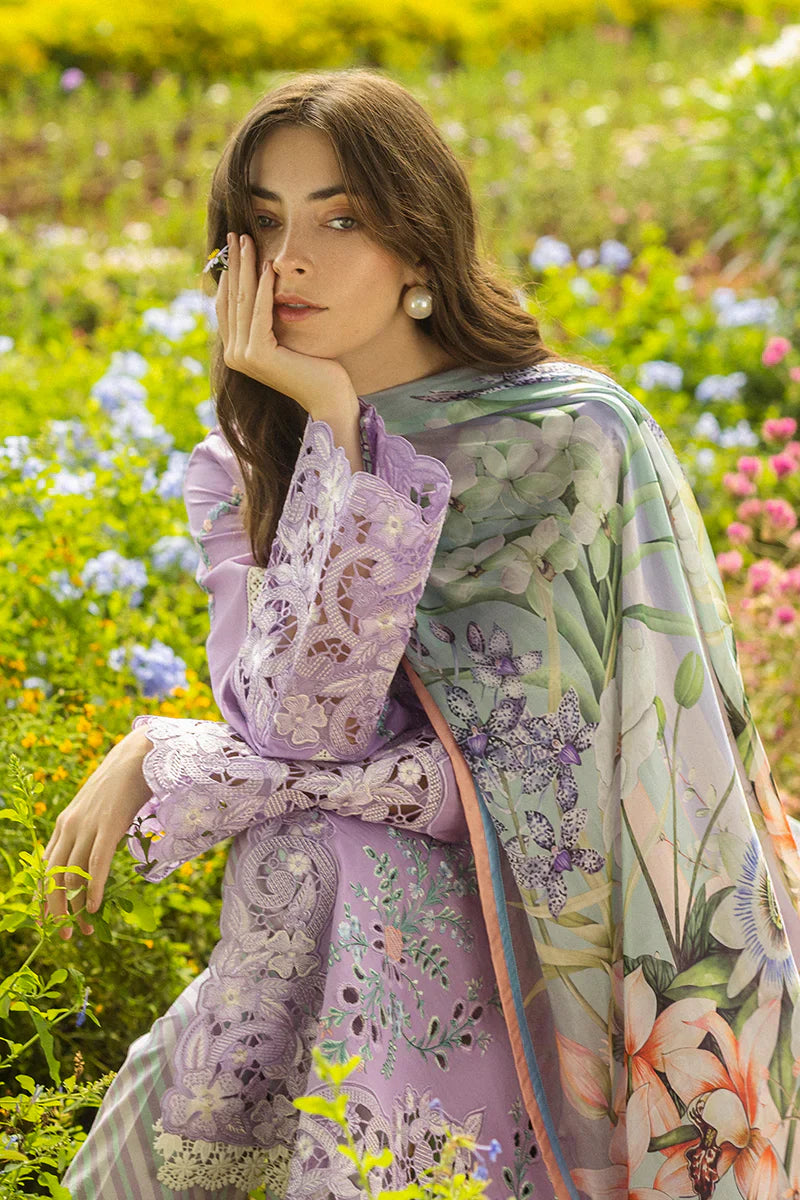 MUSHQ - 3PC LAWN EMBROIDERED SHIRT WITH SILK PRINTED DUPATTA AND TROUSER - HZG2197