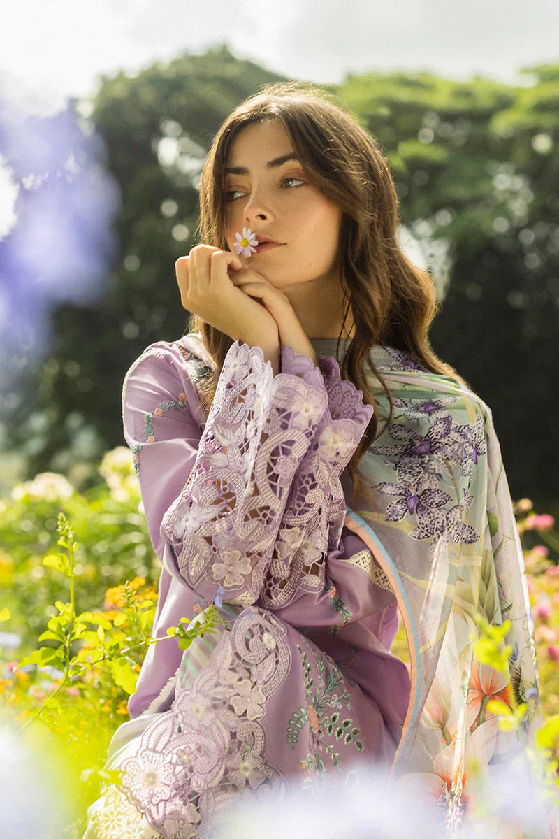MUSHQ - 3PC LAWN EMBROIDERED SHIRT WITH SILK PRINTED DUPATTA AND TROUSER - HZG2197