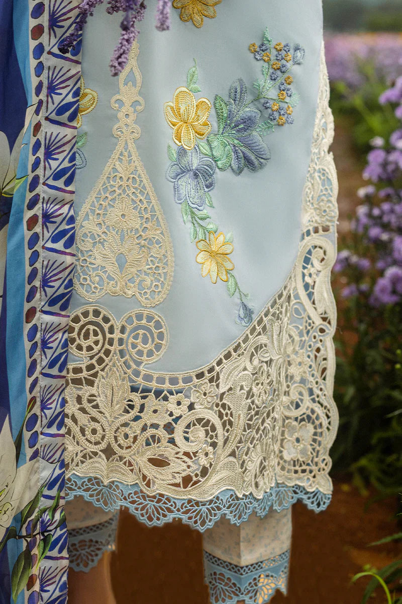 MUSHQ - 3PC LAWN EMBROIDERED SHIRT WITH SILK PRINTED DUPATTA AND TROUSER - HZG2185