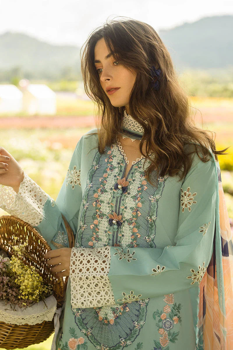 MUSHQ - 3PC LAWN EMBROIDERED SHIRT WITH MANAAR PRINTED DUPATTA AND TROUSER - HZG2210