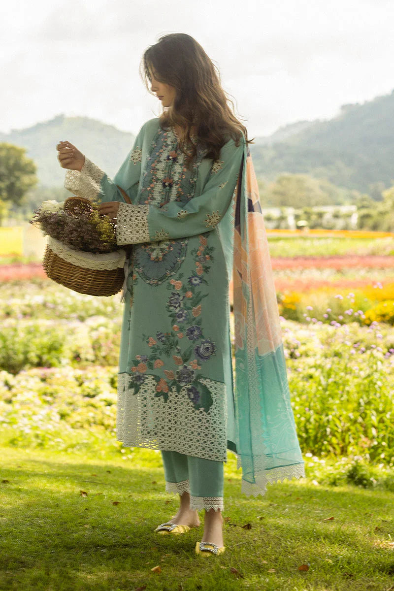 MUSHQ - 3PC LAWN EMBROIDERED SHIRT WITH MANAAR PRINTED DUPATTA AND TROUSER - HZG2210