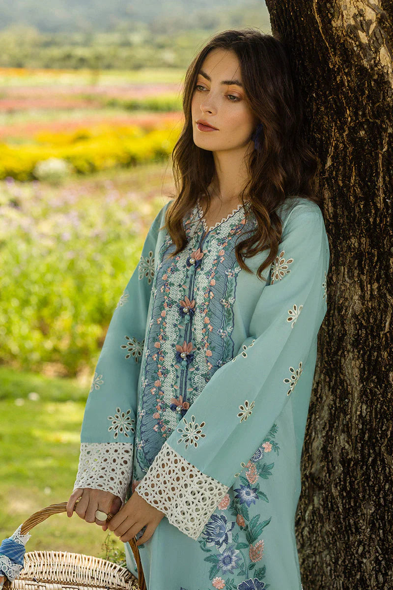 MUSHQ - 3PC LAWN EMBROIDERED SHIRT WITH MANAAR PRINTED DUPATTA AND TROUSER - HZG2210
