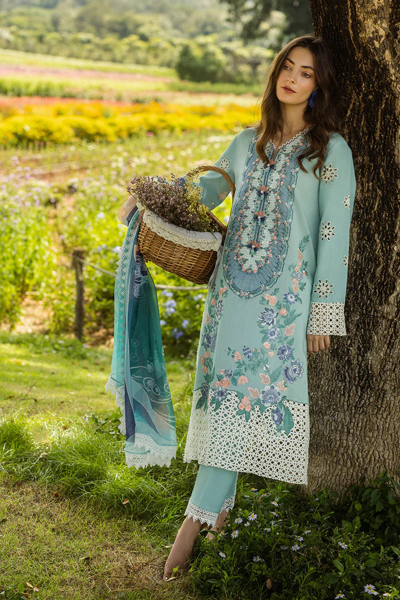 MUSHQ - 3PC LAWN EMBROIDERED SHIRT WITH MANAAR PRINTED DUPATTA AND TROUSER - HZG2210