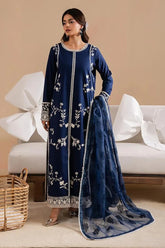 BAROQUE - 3PC LAWN EMBROIDERED SHIRT WITH ORGANZA EMBROIDERED DUPATTA AND TROUSER - HZG2665