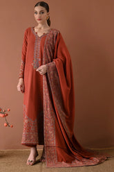 ZAIB - 3PC LAWN EMBROIDERED SHIRT WITH LAWN EMBROIDERED DUPATTA AND TROUSER - HZG2751