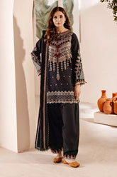 FLORENT - 3PC DHANAK EMBROIDERED SHIRT WITH DHANAK EMBROIDERED SHAWL AND TROUSER - HZG1956