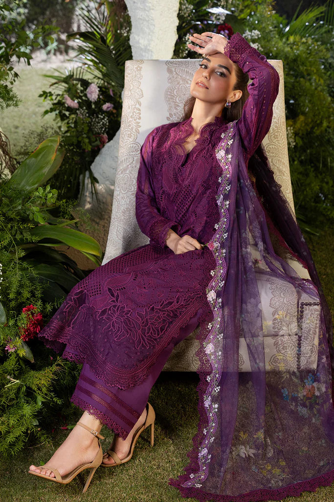 SOBIA NAZIR - 3PC LAWN EMBROIDERED SHIRT WITH MANAAR PRINTED DUPATTA AND TROUSER - HZG2179