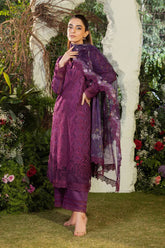 SOBIA NAZIR - 3PC LAWN EMBROIDERED SHIRT WITH MANAAR PRINTED DUPATTA AND TROUSER - HZG2179