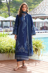 IZEL - 3PC LAWN EMBROIDERED SHIRT WITH KHADDI NET EMBROIDERED DUPATTA AND TROUSER - HZG3055