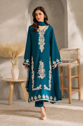 BATIK - 3PC DHANAK EMBROIDERED SHIRT WITH CHIFFON EMBROIDERED DUPATTA AND TROUSER - HZU2428